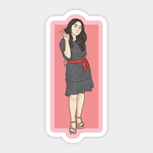 Lady Black Dress Sticker